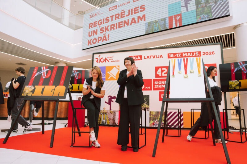 Press conference unveiling the 2026 medal design at the Spice shopping centre