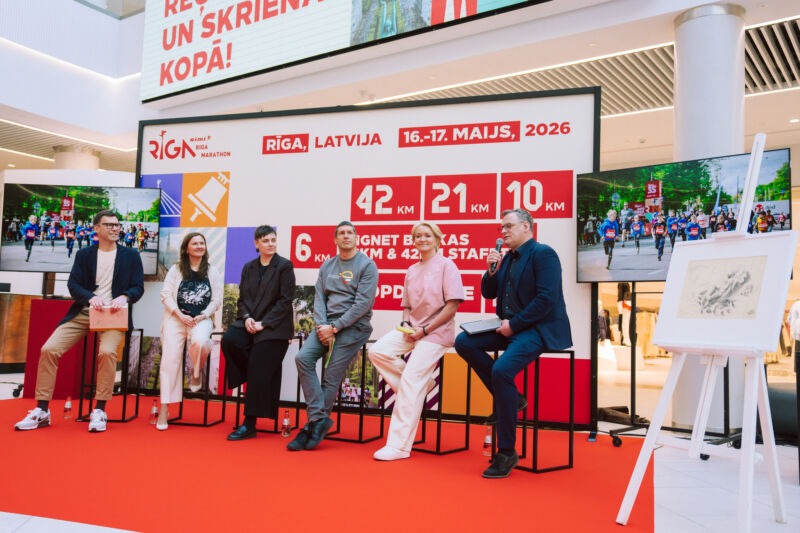 Press conference unveiling the 2026 medal design at the Spice shopping centre