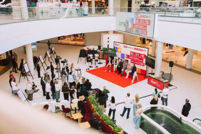 Press conference unveiling the 2026 medal design at the Spice shopping centre