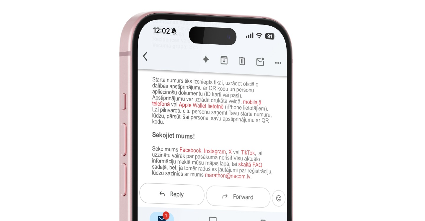 Kā atrast QR kodu apstiprinājuma e-pastā